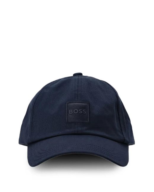 Boss Blue Cotton-Twill Cap With Logo Patch for men