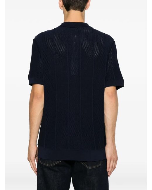 Sergio Tacchini Blue Stripe-Pattern Shirt for men
