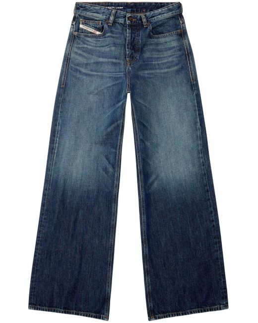 D-Sire 1996 low-rise wide-leg jeans di DIESEL in Blue