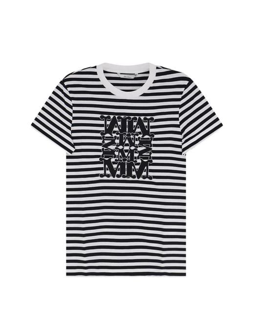Max Mara Black Striped Cotton T-Shirt