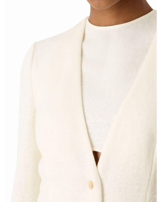 Robe à col v Giorgio Armani en coloris White
