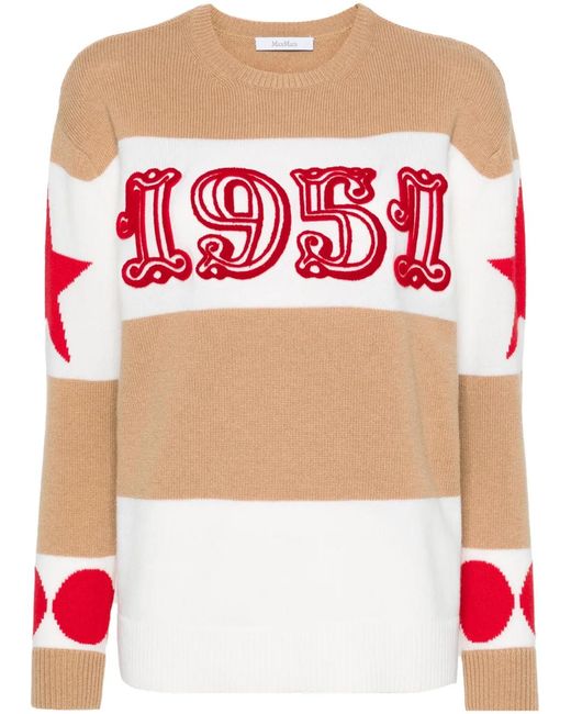 Max Mara Red Wool And Cashmere Blend Jumper
