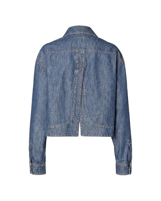 Fendi Blue Logo-Patch Denim Jacket