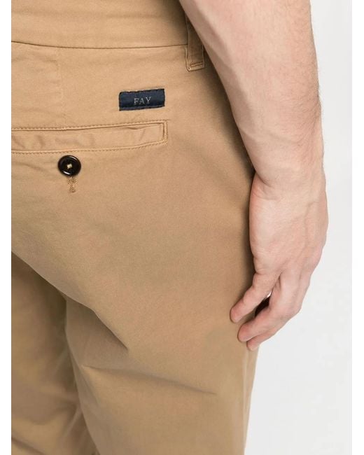 Fay Natural Slim-Fit Leg Trousers for men