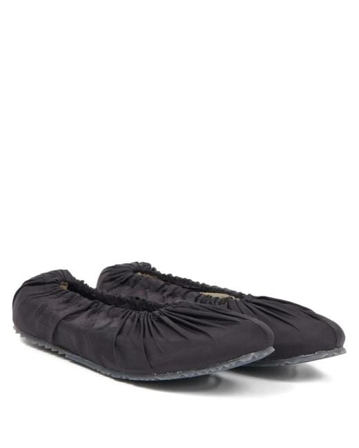 Maison Margiela Black Ballerines À Fronces