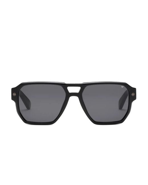 Philipp Plein Black Square-Frame Sunglasses for men