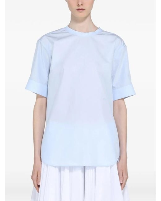 N°21 Blue Button-Fastening Cuffs Blouse