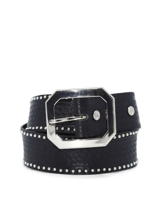 HTC Black Mulholland Studded Leather Belt for men
