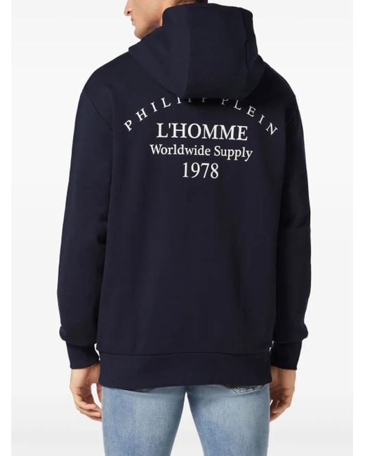 Philipp Plein Blue L'Homme Hoodie for men