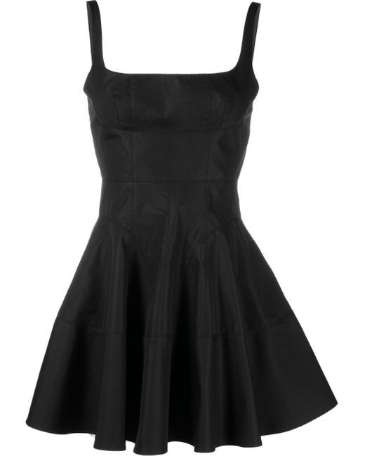 Giovanni bedin Cotton Godet Sleeveless Flared Mini Dress in Black - Lyst