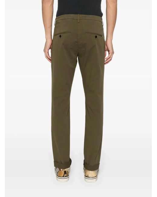 Dondup Green Slim-Fit Chino Trousers for men