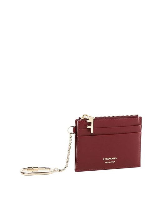 Porte-Carte Bourgogne À Porteclé Ferragamo en coloris Brown