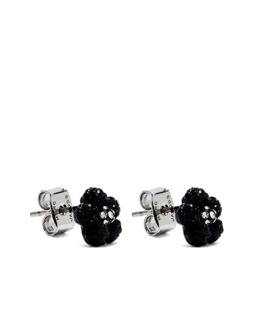 Marc Jacobs Black Daisy Pavé Earrings