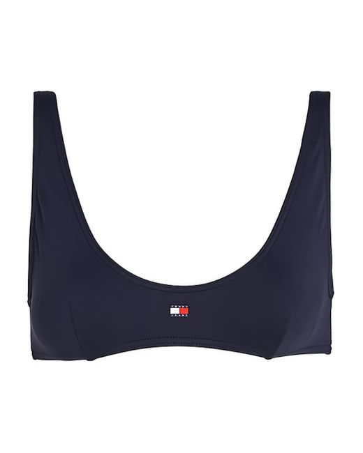 Tommy Hilfiger Blue Logo-Print Bikini Top