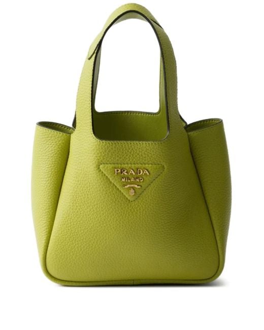 Prada Green Mini Leather Tote Bag