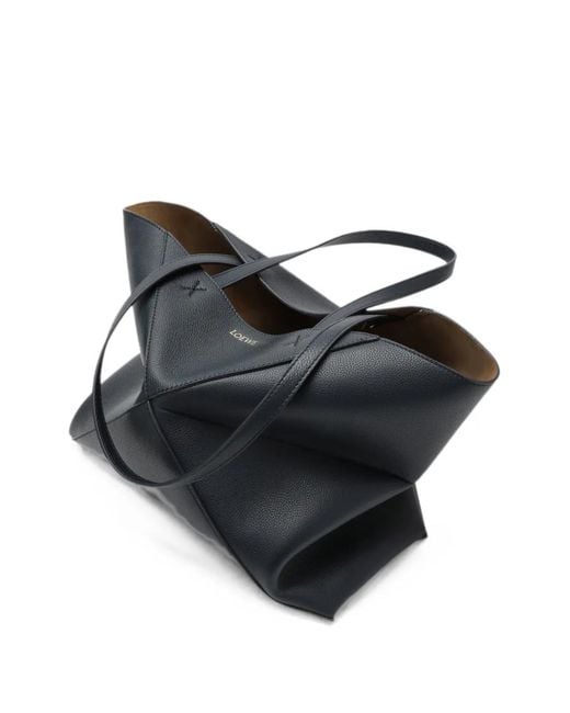 Loewe Black Puzzle Leather Tote Bag