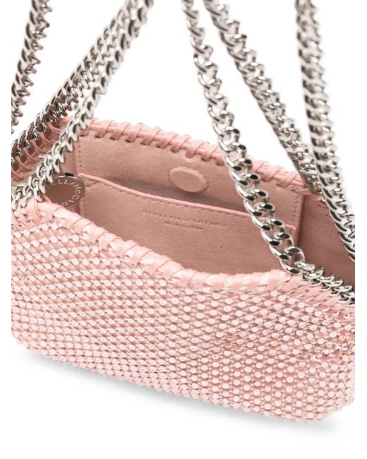 Stella McCartney Pink Mini Falabella Crystal-Embellished Tote Bag