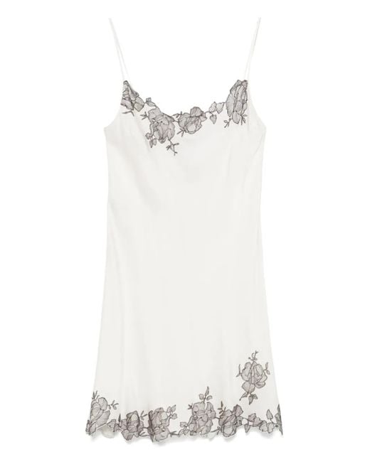 Carine Gilson White Silk Slip Dress