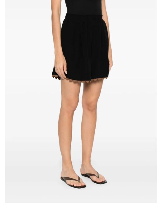 MOUTAKI Black Elasticated Waist Shorts