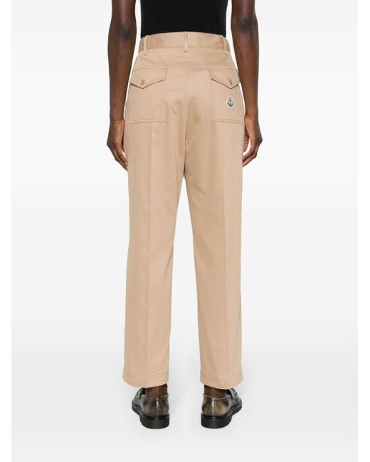 Moncler High-waist Tapered Trousers Natural
