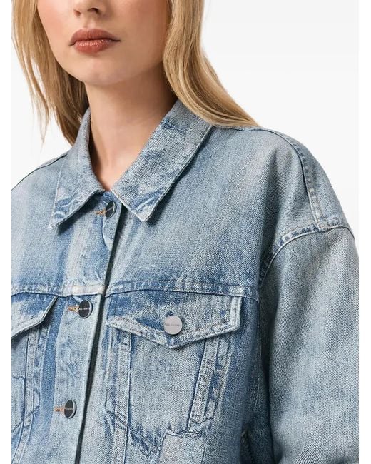 AllSaints Blue Anders Terry Illusion Crop Jacket