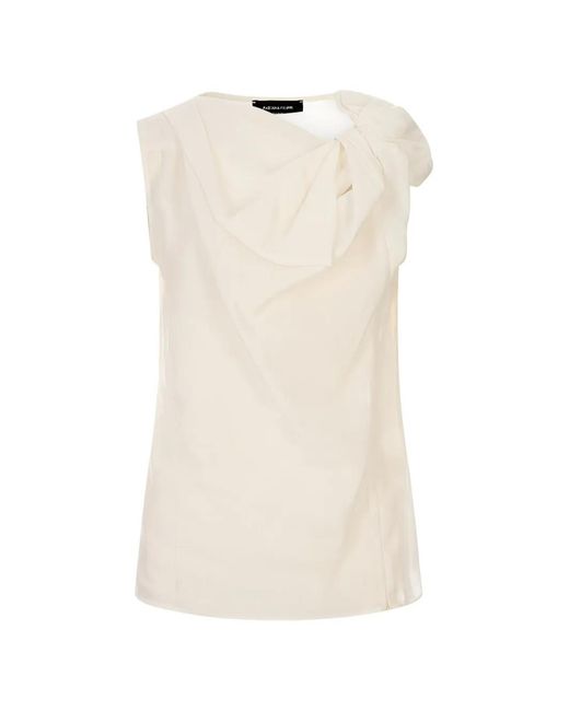 Fabiana Filippi White Knotted-Detail Sleeveless Blouse