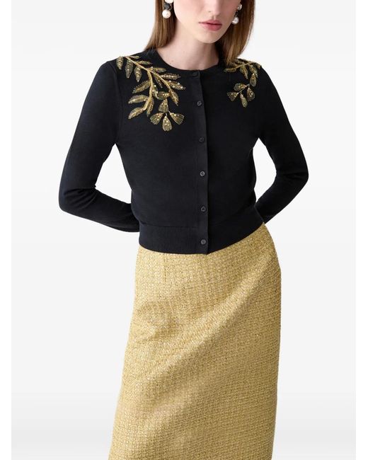 Carolina Herrera White Tweed Midi Skirt