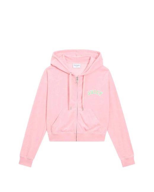 Juicy Couture Pink Collegiate Cropped Hoodie