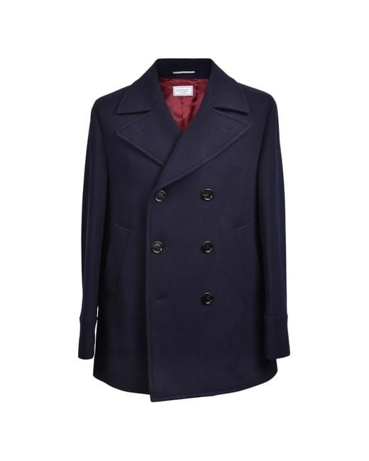Brunello Cucinelli メンズ ブルー ピーコート 【公式通販】