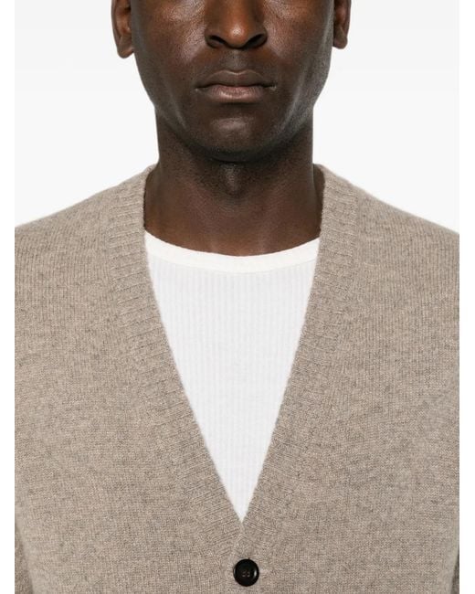 Bompard Brown V-Neck Cardigan for men