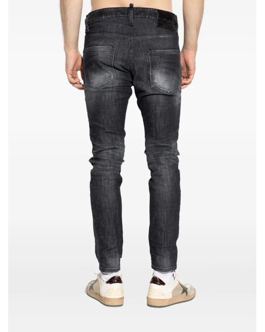 メンズ DSquared² ロゴパッチ ジーンズ Gray