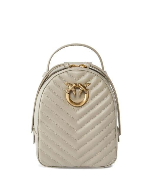 Pinko White Love Click Matelassé Backpack