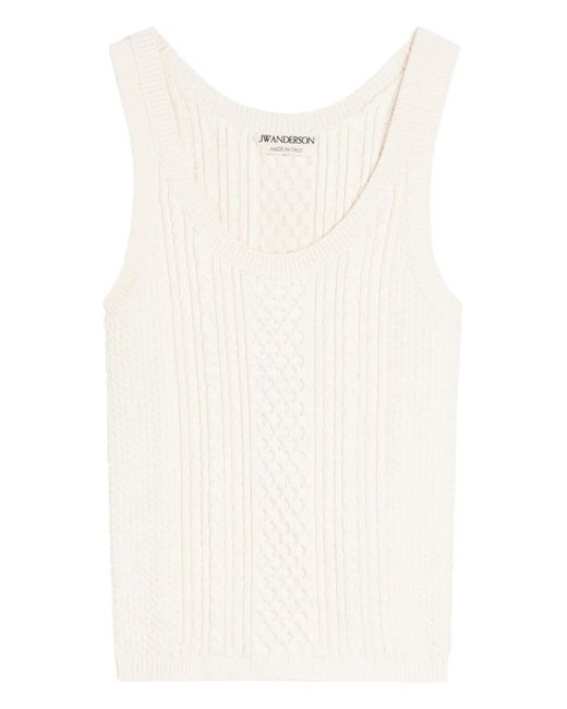 J.W. Anderson White Cable Knit Top
