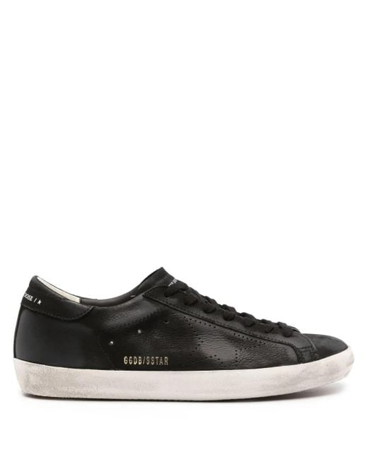 Golden Goose Deluxe Brand Black Super-Star Leather Sneakers for men