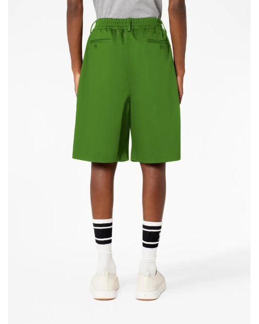 AMI Green Cotton Bermuda Shorts for men
