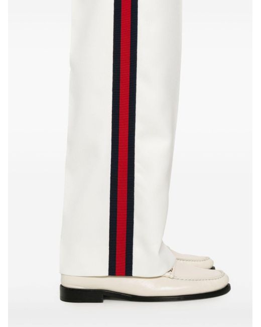 Gucci White Web Detail Trousers for men