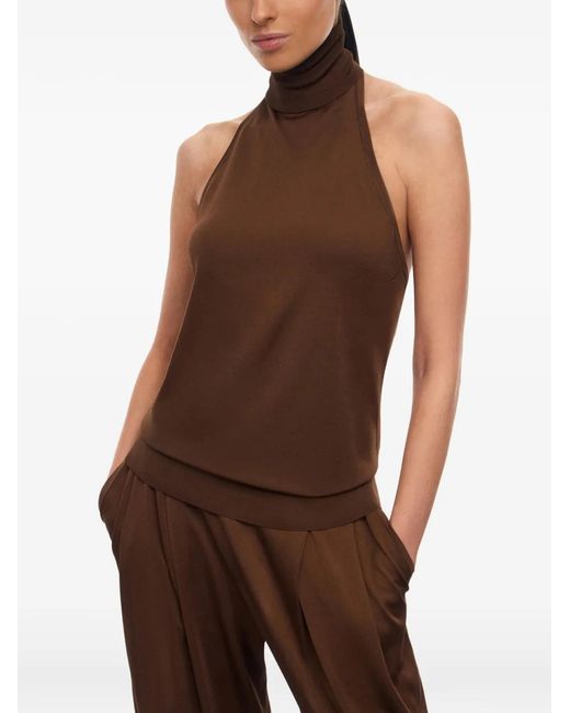 12 STOREEZ Brown Saori Silk Top