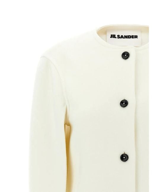 Jil Sander Natural Wool Coat