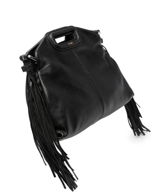 Maje Black Mini Miss M Leather Shoulder Bag