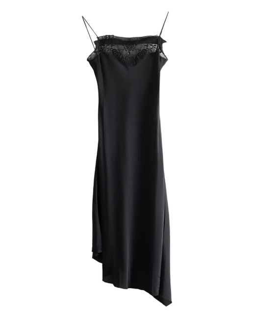 Marc Le Bihan Black Laced Asymmetric Midi Dress