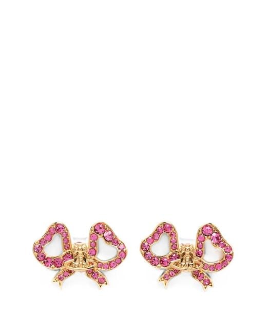 Vivienne Westwood Pink Rigoberta Crystal-Embellished Earrings