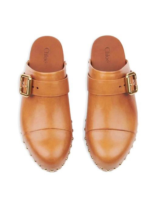 Chloé Brown Jeannette Clogs