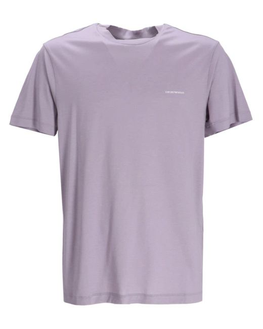 Emporio Armani Purple Logo-print Short-sleeve T-shirt for men
