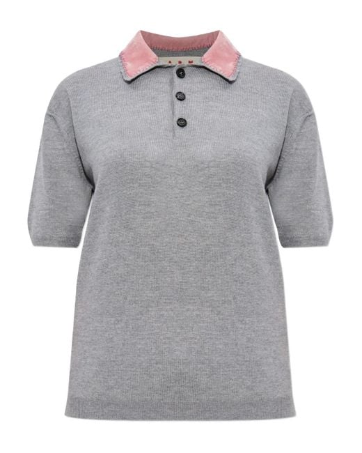 Jersey polo top Marni de color Gray
