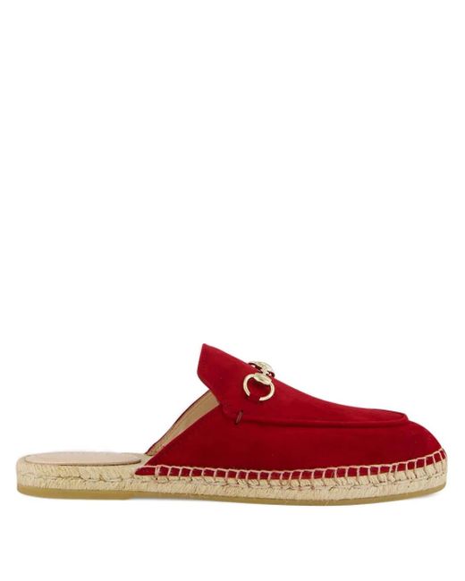 Gucci Red Horsebit Espadrille