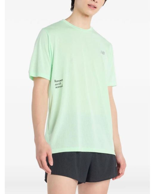 New Balance Green Graphic-Detail T-Shirt for men