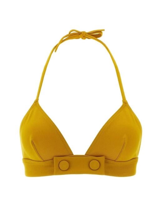 Eres Yellow Bord Triangle Bikini Top