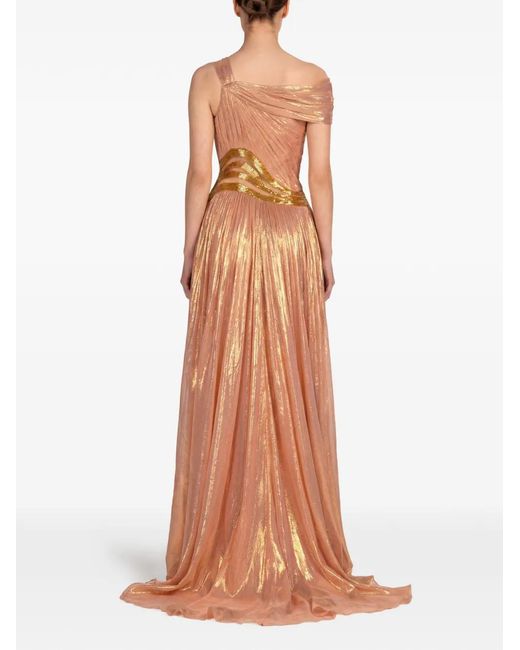 Gatti Nolli by Marwan White Lurex Gown Dress
