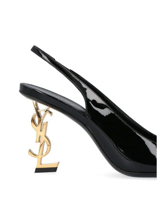 Salones Opyum 85 de charol Saint Laurent de color Black