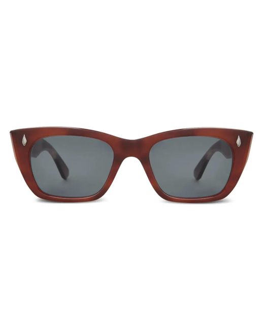 Garrett Leight Brown Square-Frame Sunglasses